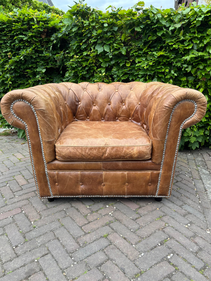 Stoere Vintage Chesterfield Clubfauteuil