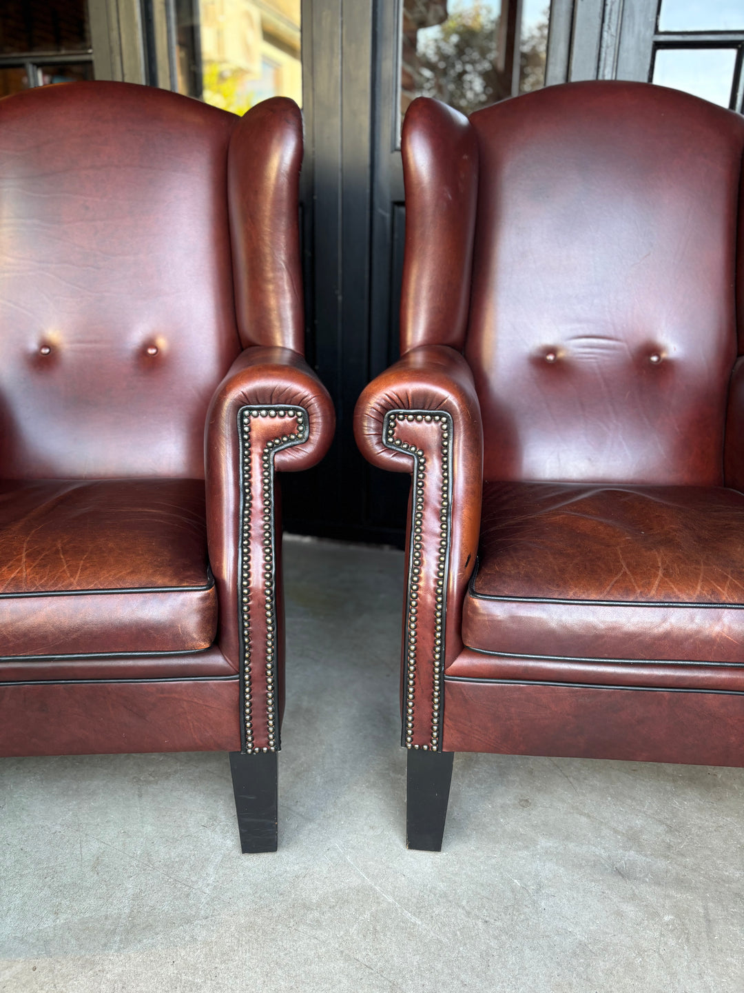 Lounge Atelier Fauteuils met Hocker Old Saddle Leer