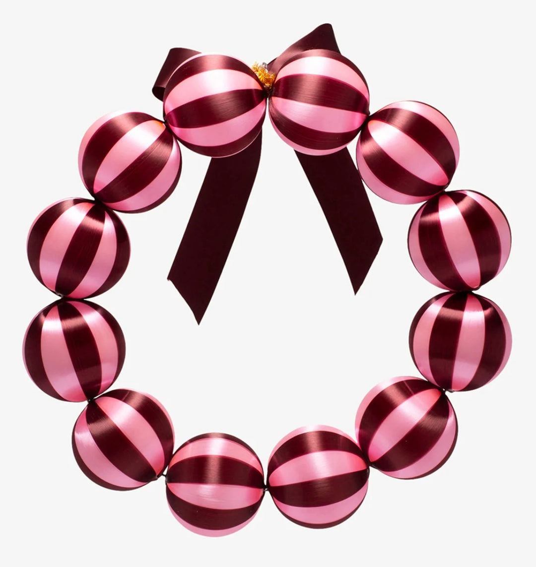 Vondels kerstballen krans burgundy