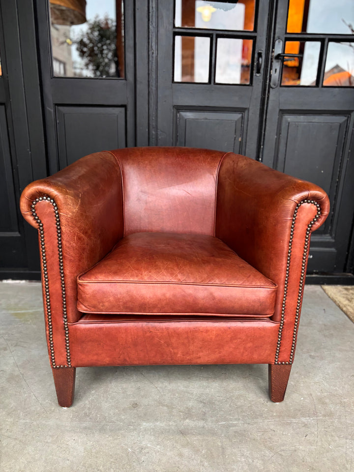 Runderleren Clubfauteuil Merk Bendic