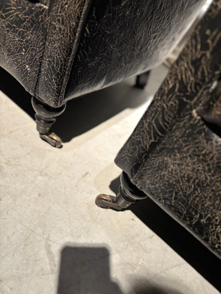 Oorfauteuil Zwart Leer Merk Rofra