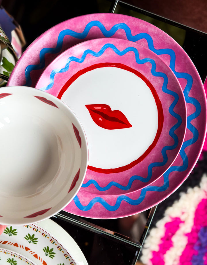 Complete servies set – dinerbord, ontbijtbord, & kom met een funky design