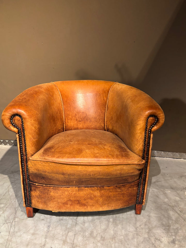 Vintage Schapenleren Clubfauteuil