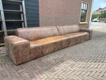 Buffelleren Bank 4.50 mtr. Breed Stoer & Vintage