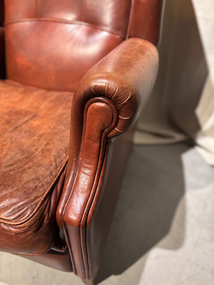 Oorfauteuil Runderleer