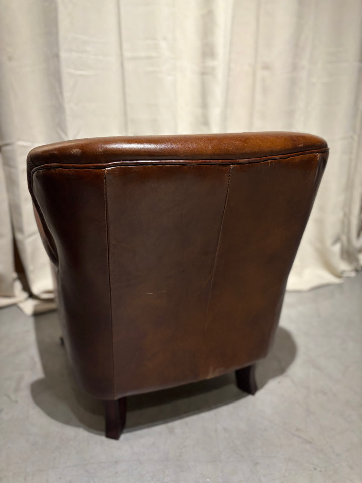 Runderleren fauteuil Klein model Craquelé