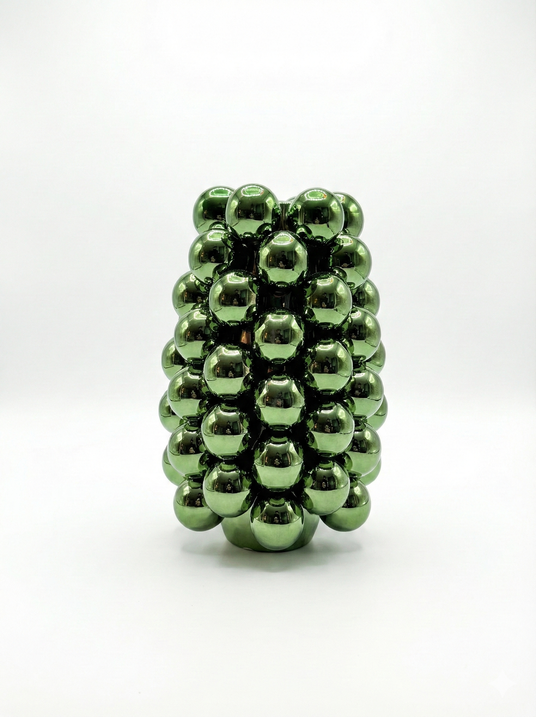 Vaas deco Ø18x28 cm BIYANG keramiek kerst vaas metallic groen