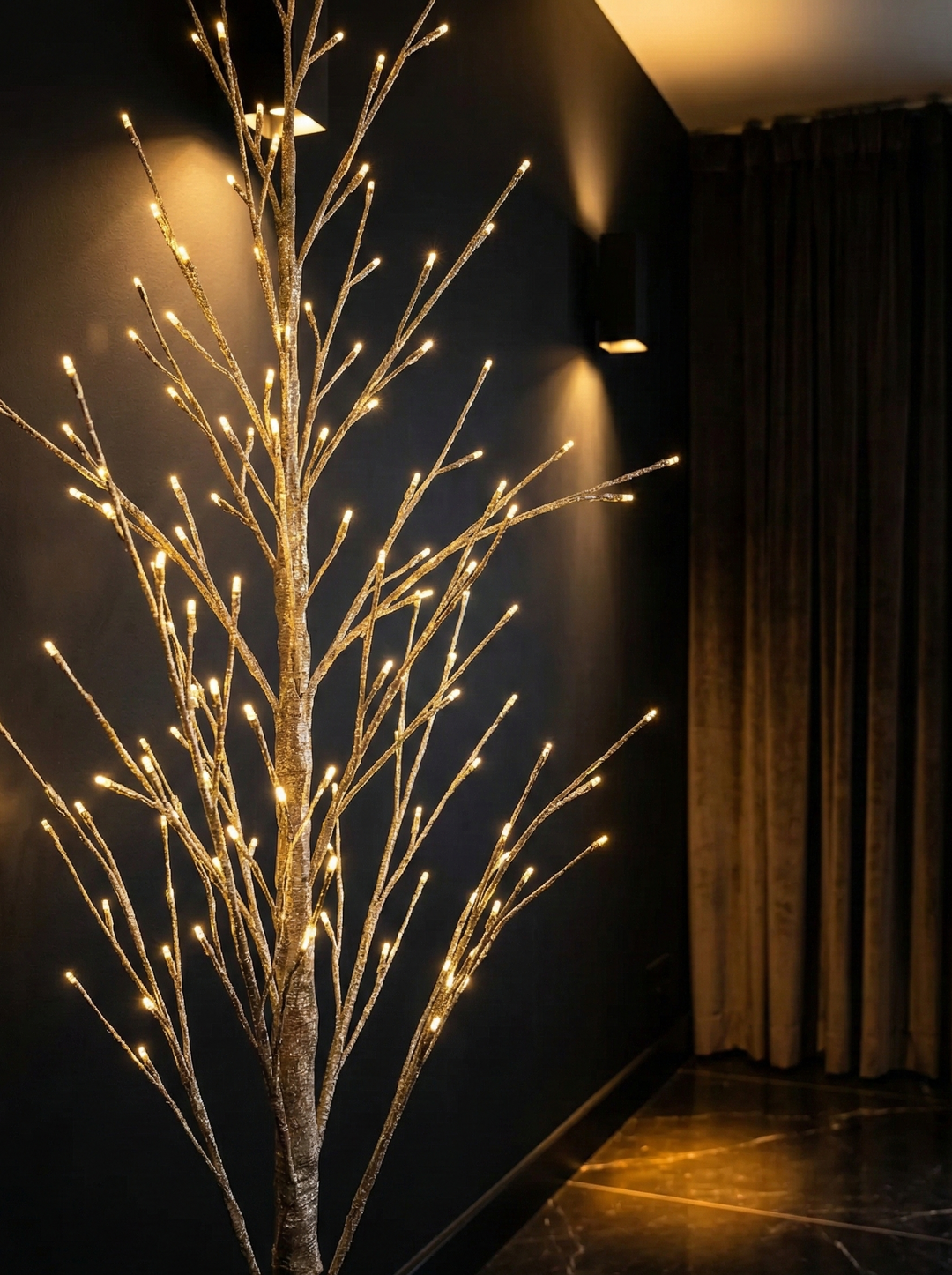 Kerst Champagne LED Glitterboom – Luxe Decoratieboom