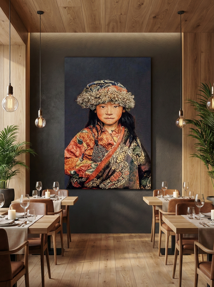 Tibetan Child Blue zonder lijst