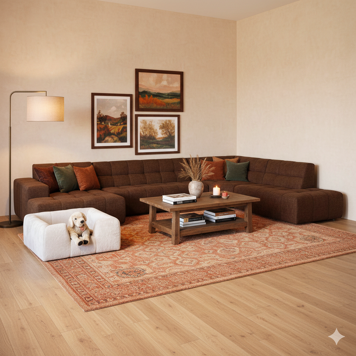 SEVN Veronique – Modulaire Design Bank in Bloq Cognac