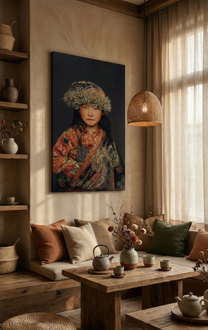 Tibetan Child Blue zonder lijst