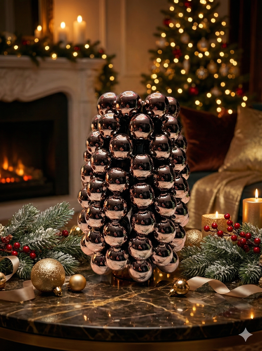 Vaas deco Ø18x28 cm BIYANG keramiek kerst vaas metallic Rosé