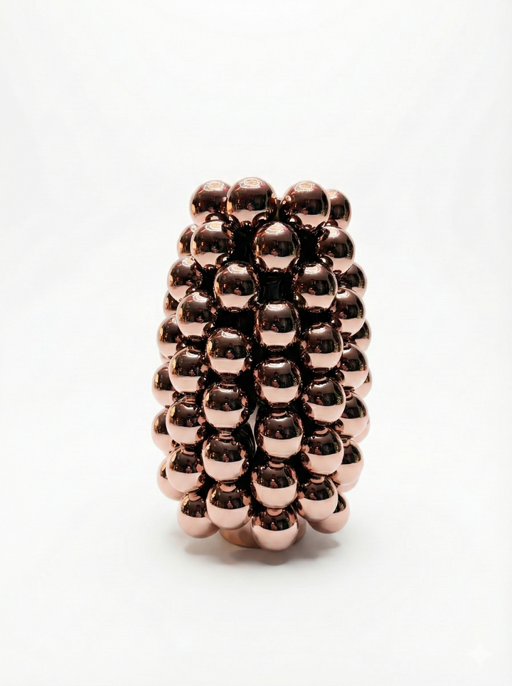 Vaas deco Ø18x28 cm BIYANG keramiek kerst vaas metallic Rosé