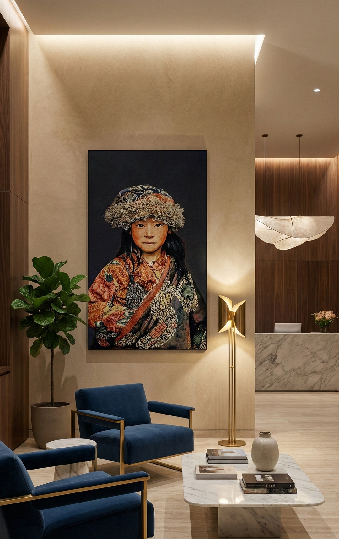 Tibetan Child Blue zonder lijst