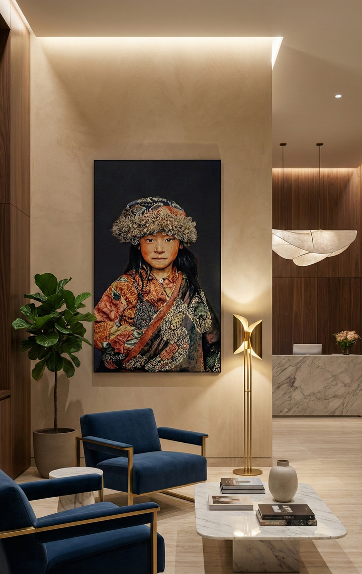 Tibetan Child Blue zonder lijst