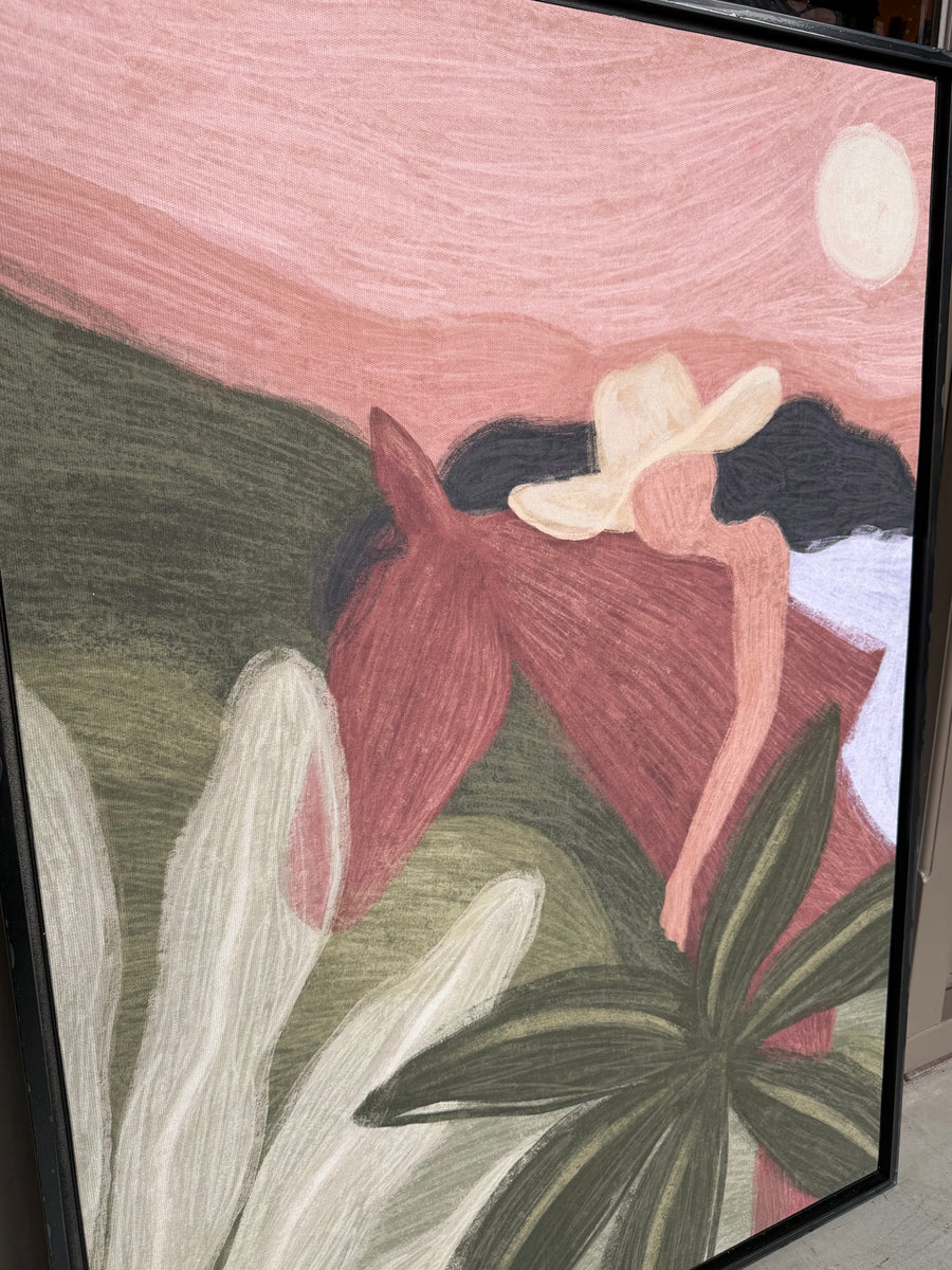 Horse Sunset - Moderne Wanddecoratie |Wandkleed
