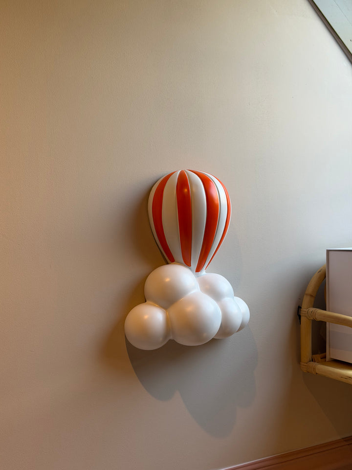 3D Ballon Wanddecoratie – Resin Luchtballon met Wolk