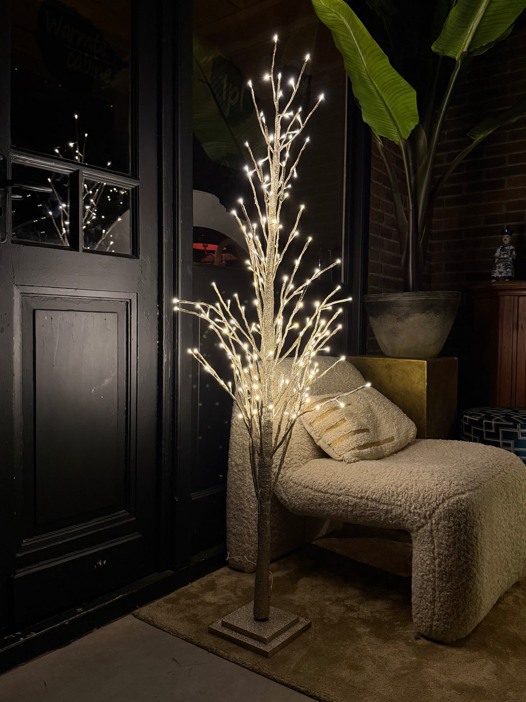 Kerst Champagne LED Glitterboom – Luxe Decoratieboom