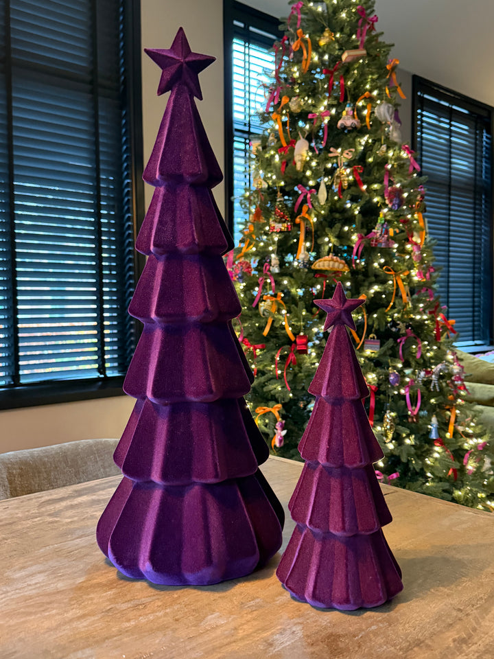 Paarse Fluwelen Kerstboom – Rond Model