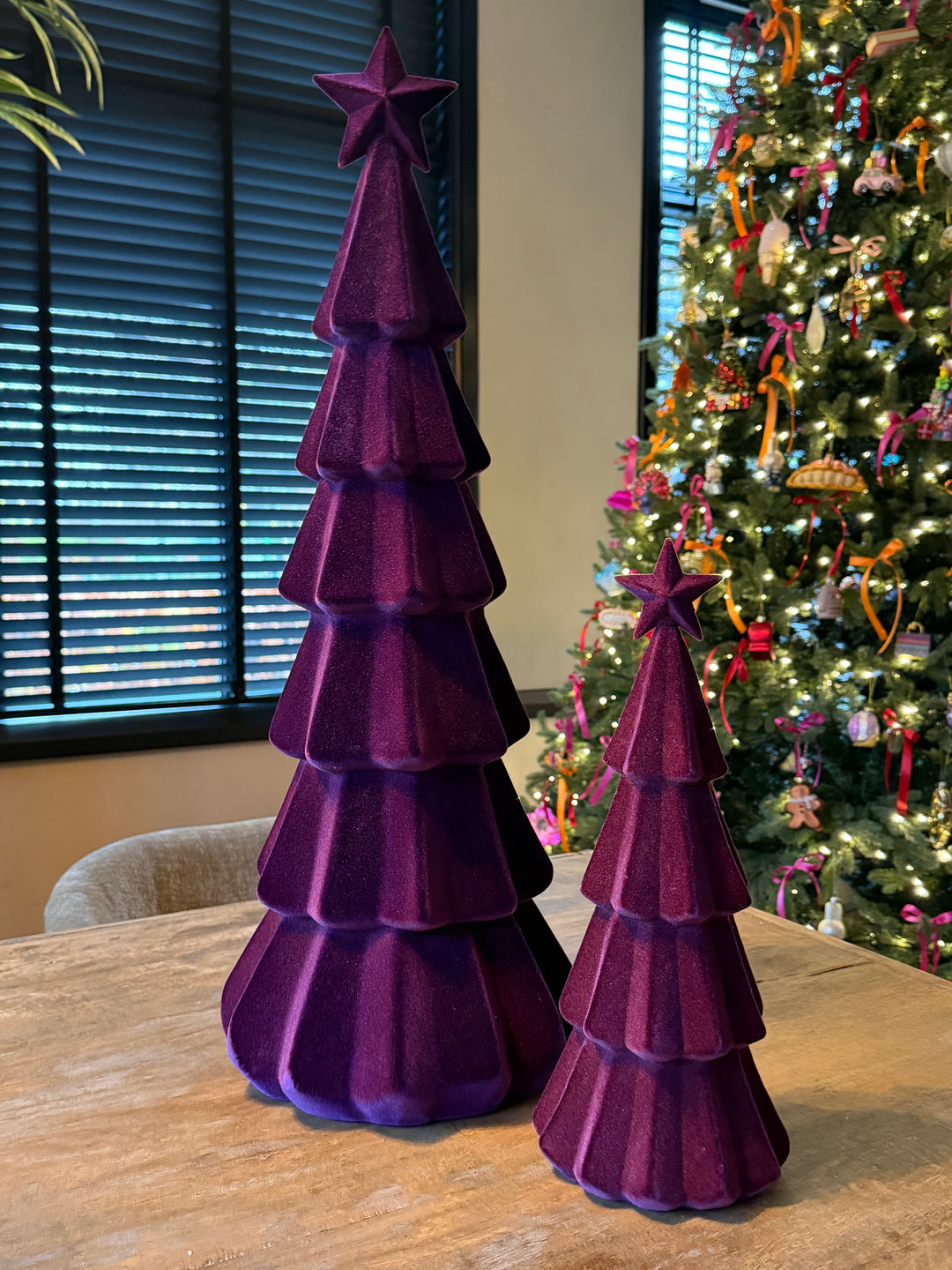 Paarse Fluwelen Kerstboom – Rond Model