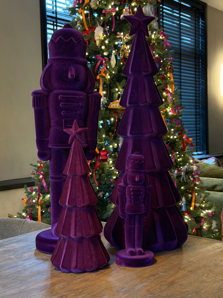 Paarse Fluwelen Kerstboom – Rond Model