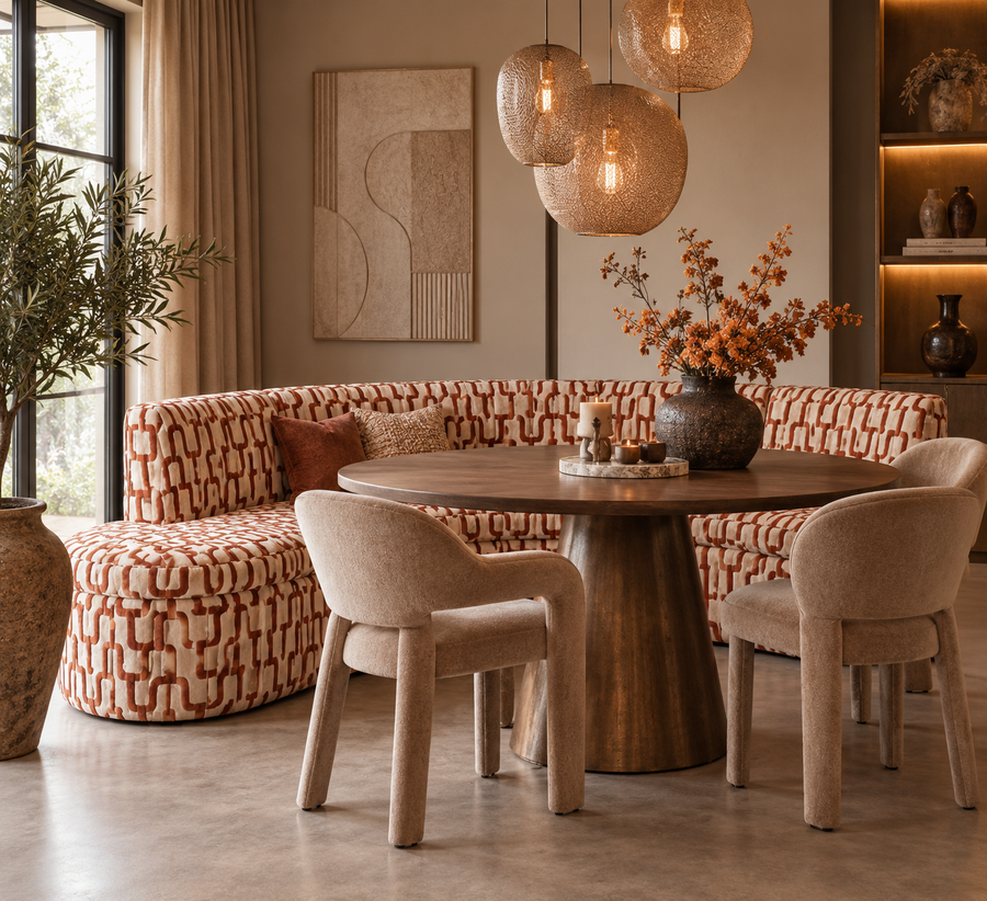 Sevilla Hoek Eetkamerbank – Romi 58 Terracotta