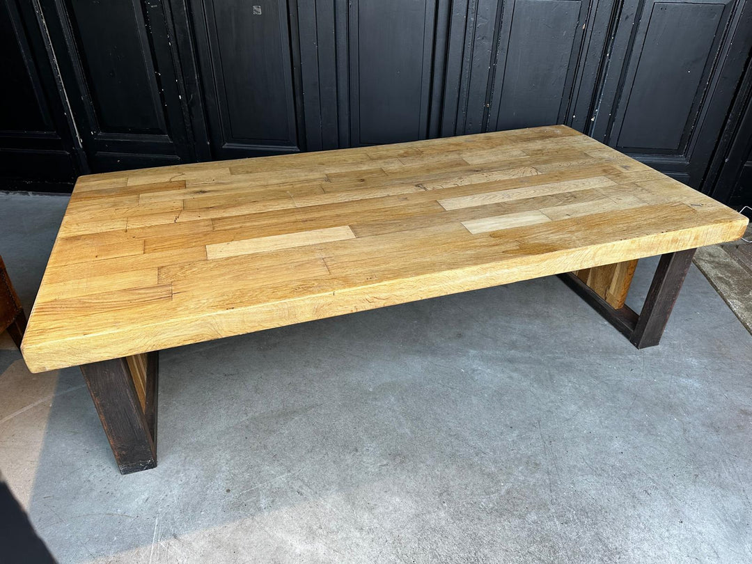 Eiken Salontafel met Stalen U Poot Nieuwstaat