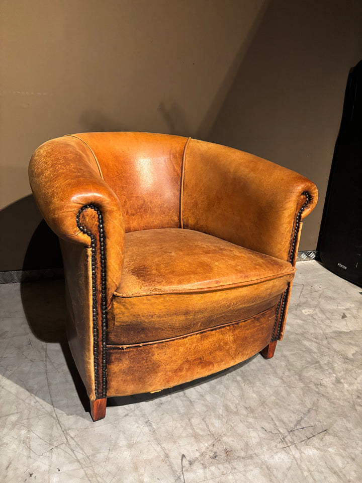 Vintage Schapenleren Clubfauteuil