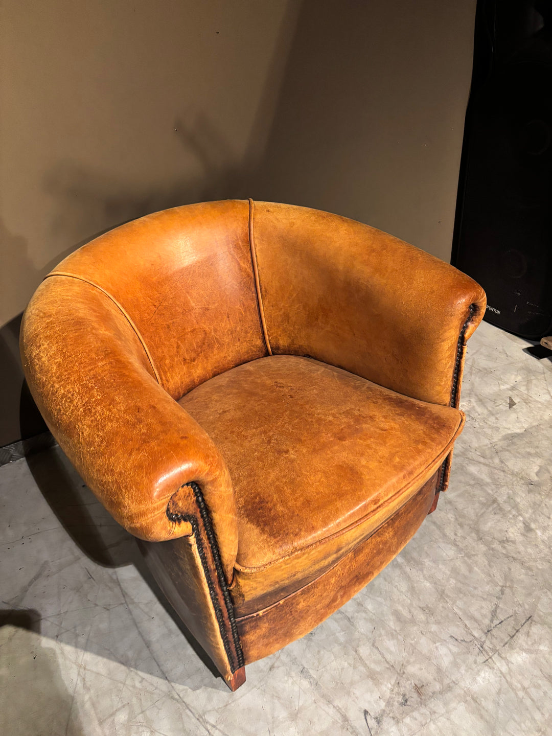 Vintage Schapenleren Clubfauteuil