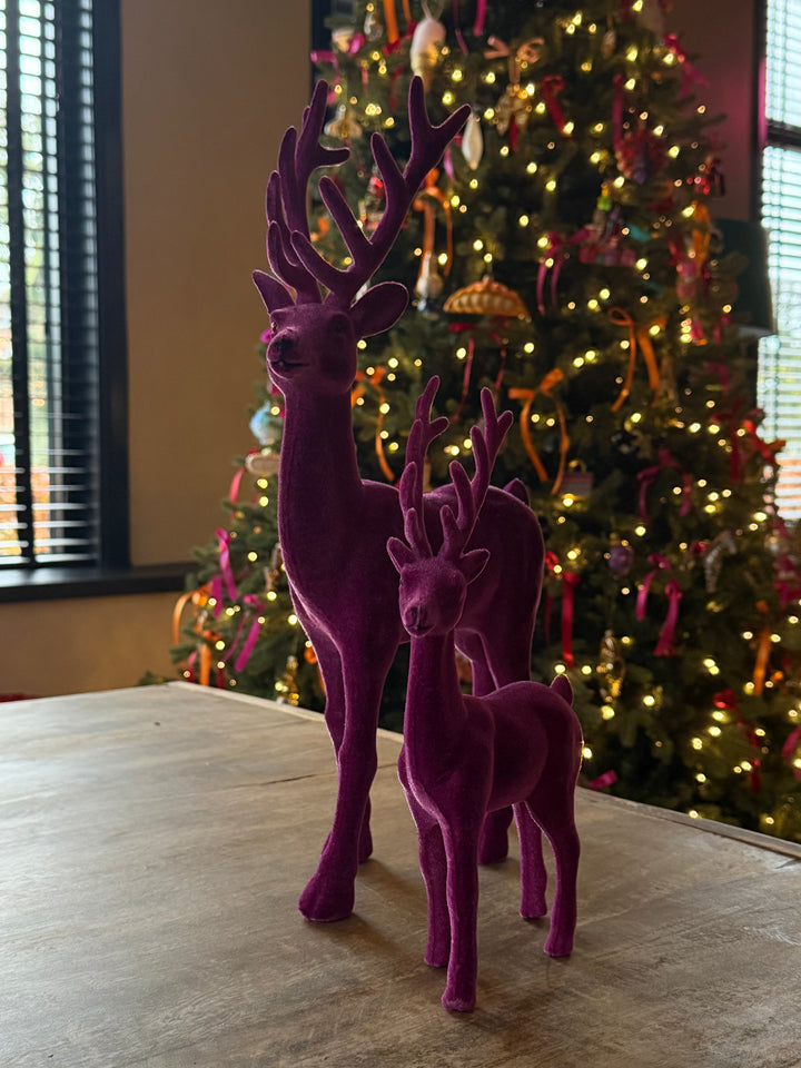 Paarse Fluwelen  Kerst Rendier