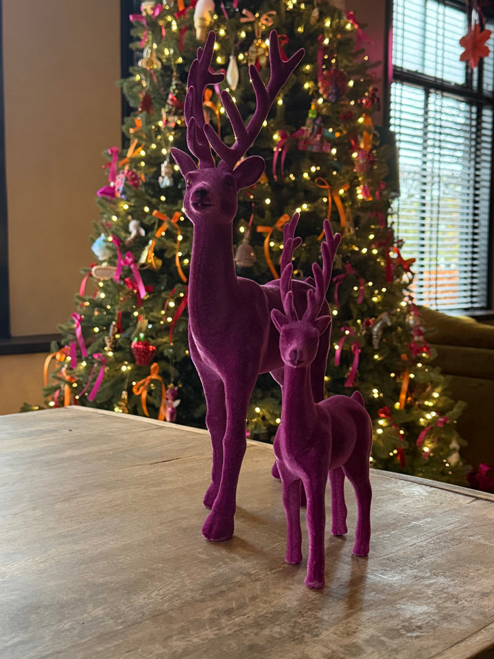 Paarse Fluwelen  Kerst Rendier