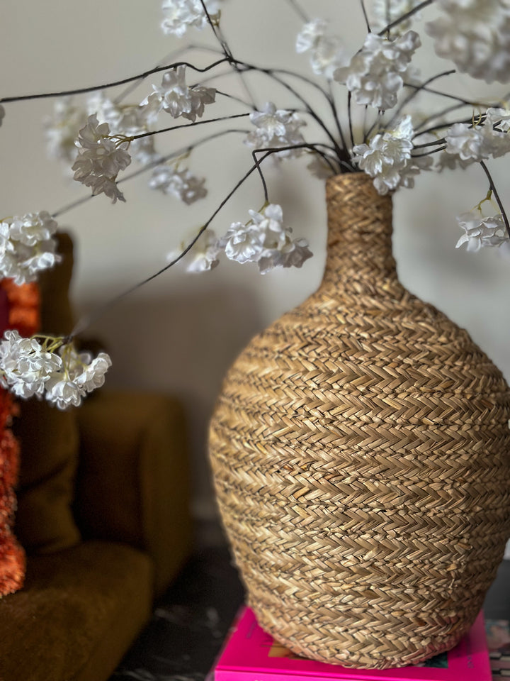 Rotan Tuitvaas met bloesem boeket