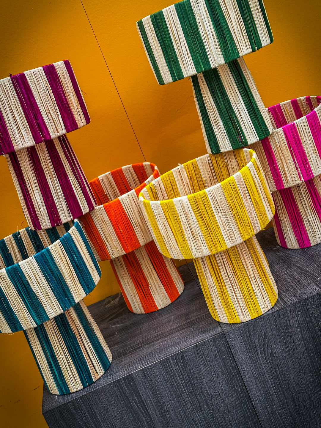 Marokkaanse raffia tafellamp