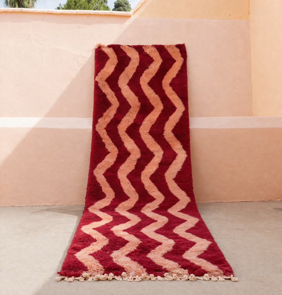 Marokaanse Wavy berber vloerkleed runner