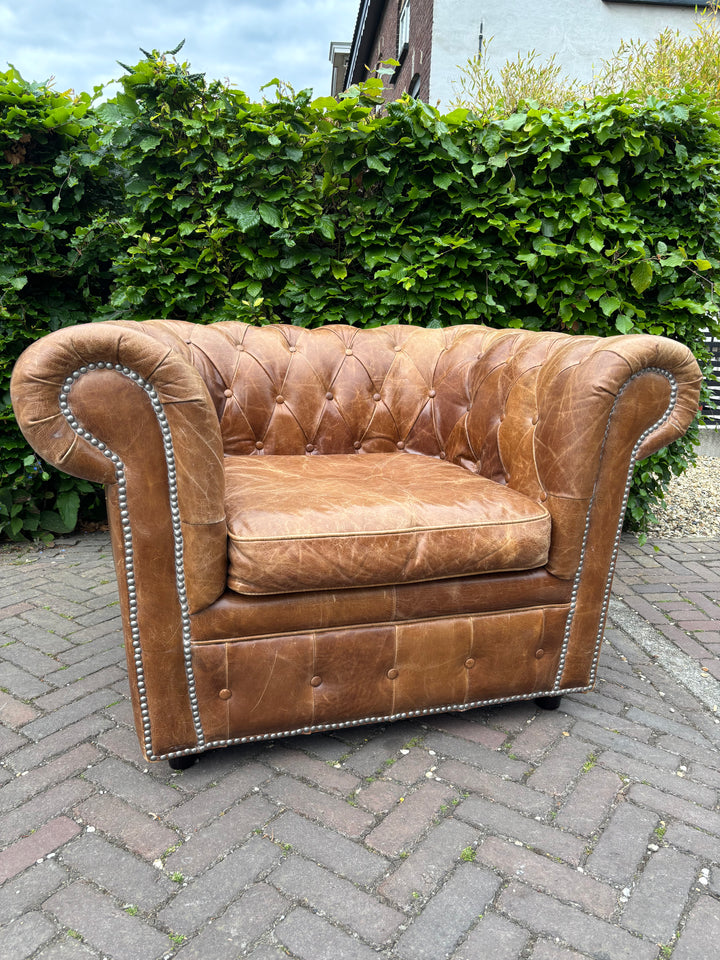 Stoere Vintage Chesterfield Clubfauteuil