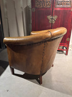 Runderleren  Club fauteuil