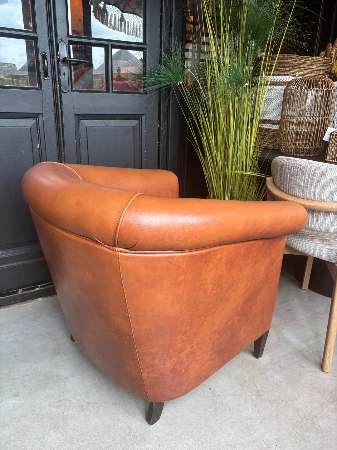 Cognac Leren Clubfauteuil