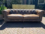 Chesterfield 3 zits Bank Bruin-Taupe Leer