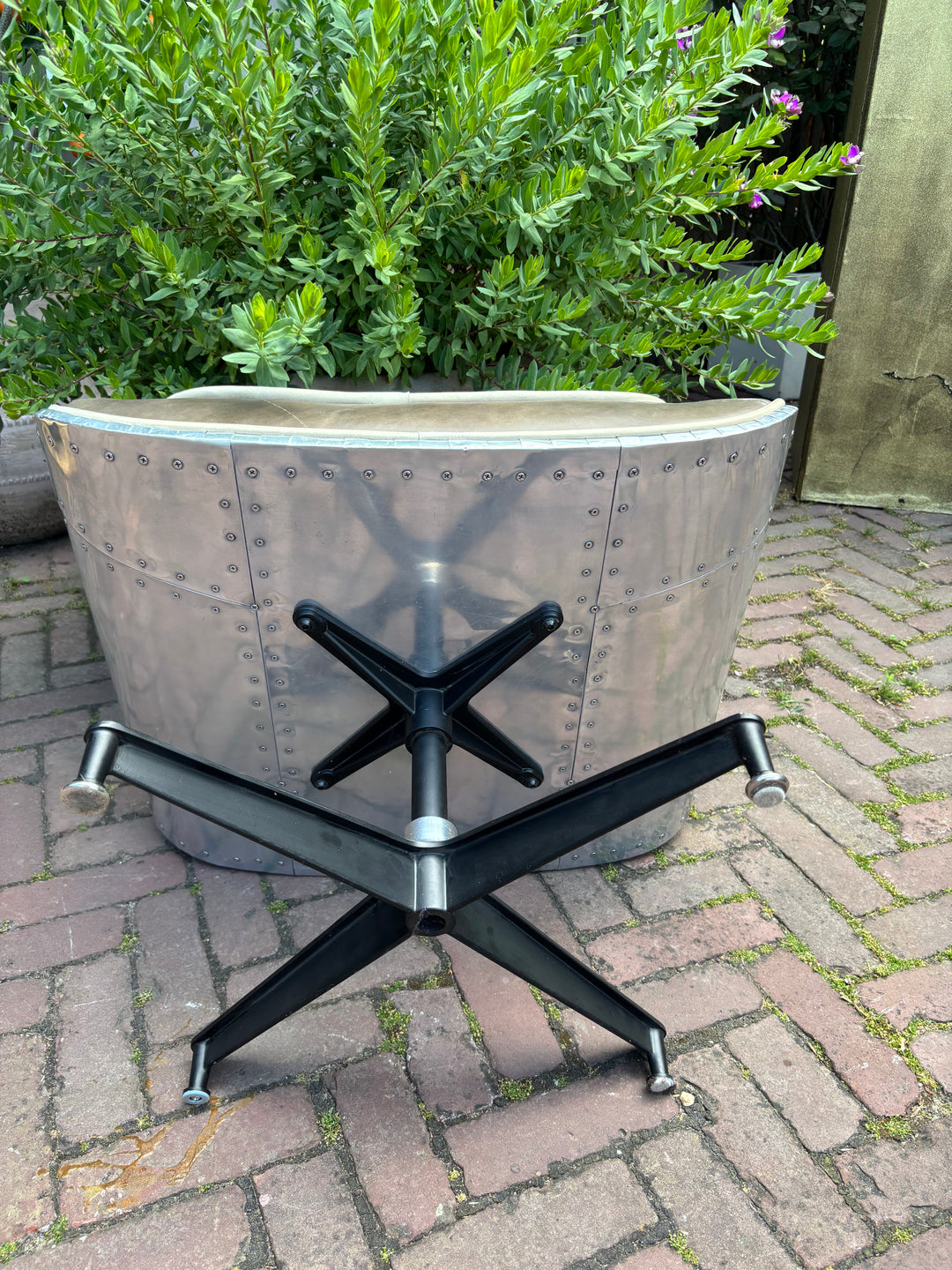 Aviator Retro Lounge Fauteuil met Ottoman