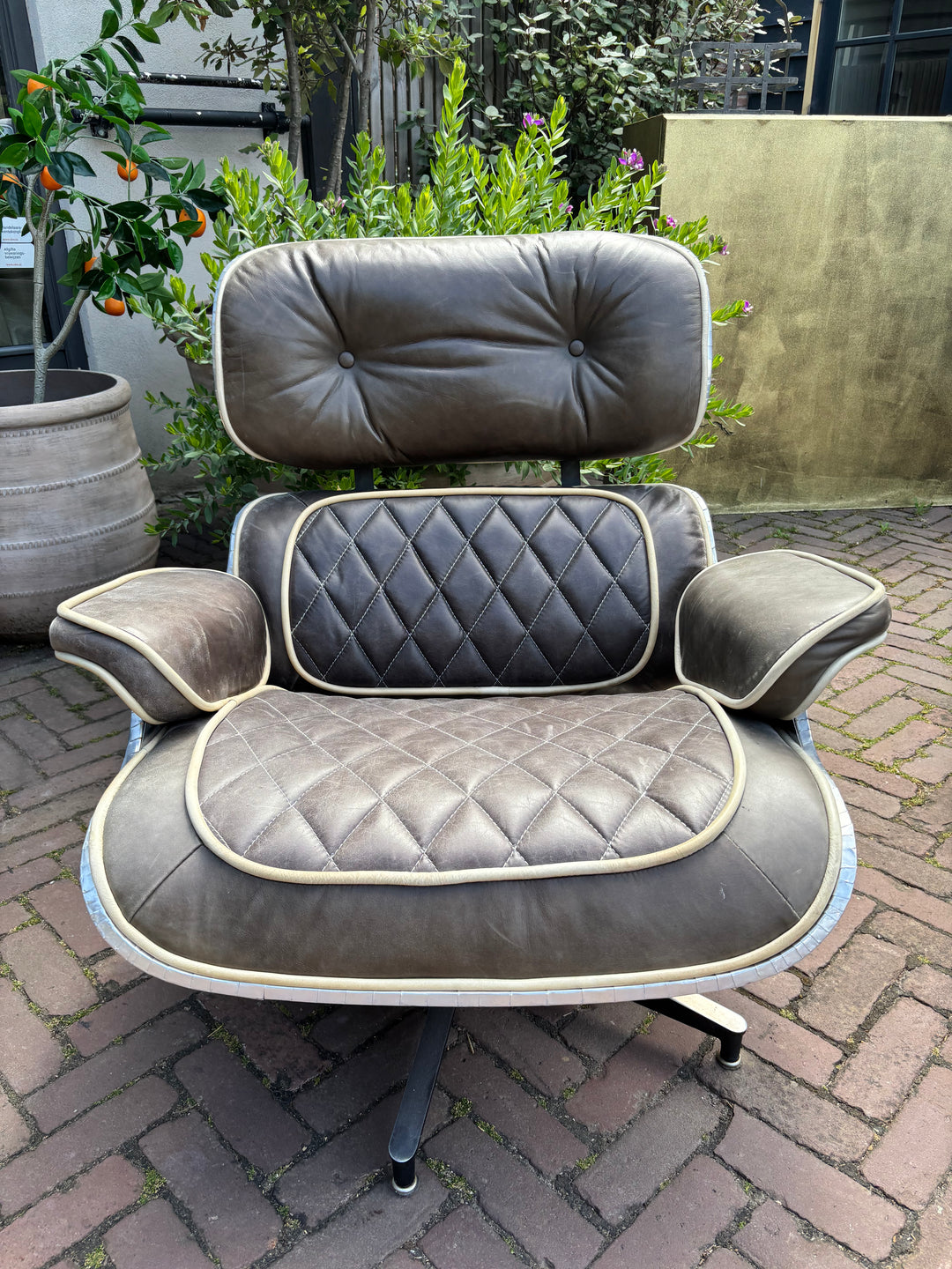 Aviator Retro Lounge Fauteuil met Ottoman