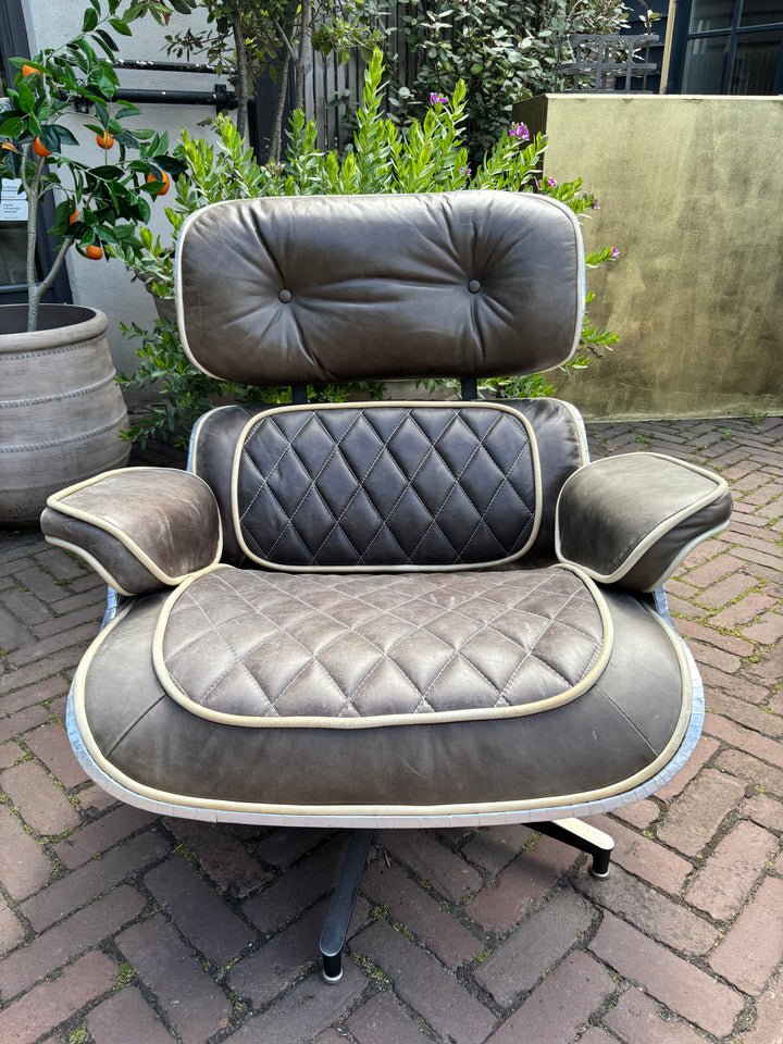 Aviator Retro Lounge Fauteuil met Ottoman