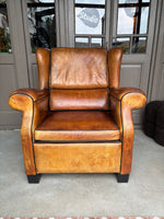 Antieke Schapenleren fauteuil - Lounge Atelier