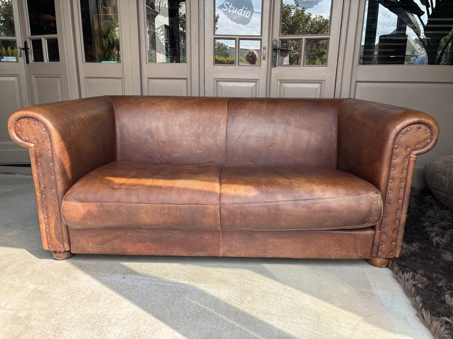 Baxter Alfred P. Bank – Italiaanse Vintage Leren Bank | 195 cm