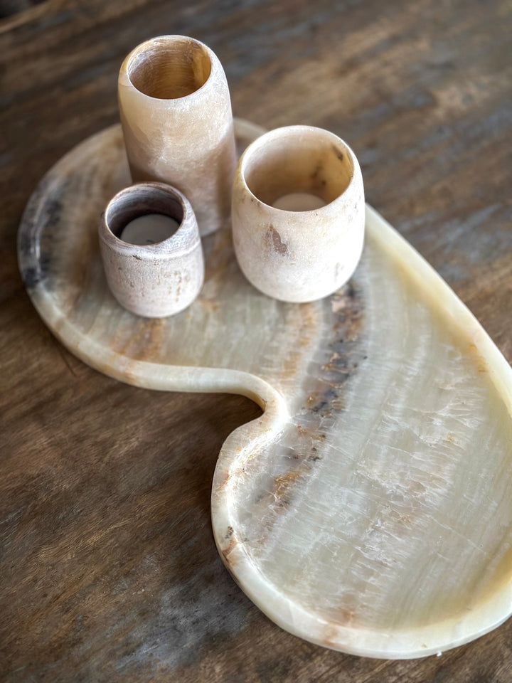 Dienblad onyx tray organic white