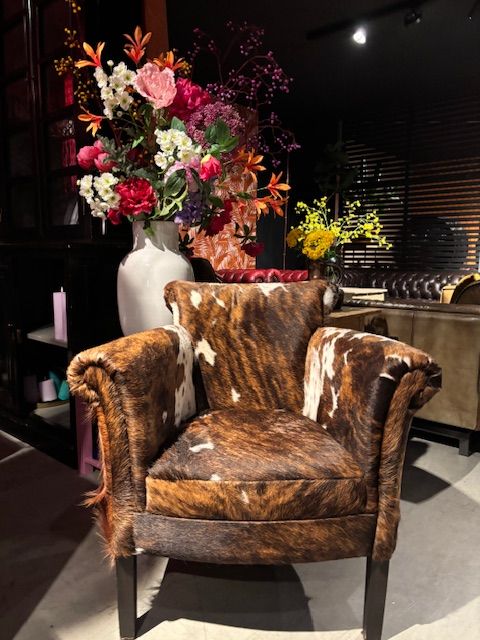 Koeienhuid Fauteuil Vintage