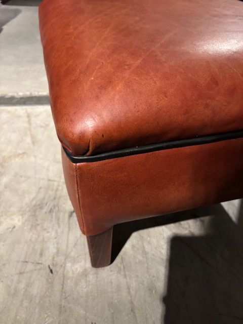 Runderleren Hocker 60x45x38