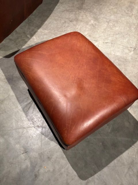 Runderleren Hocker 60x45x38