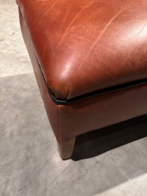 Runderleren Hocker 60x45x38