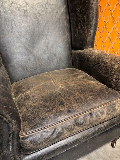 Runderleren Oorfauteuil Merk Rofra
