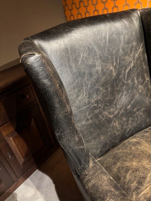 Runderleren Oorfauteuil Merk Rofra